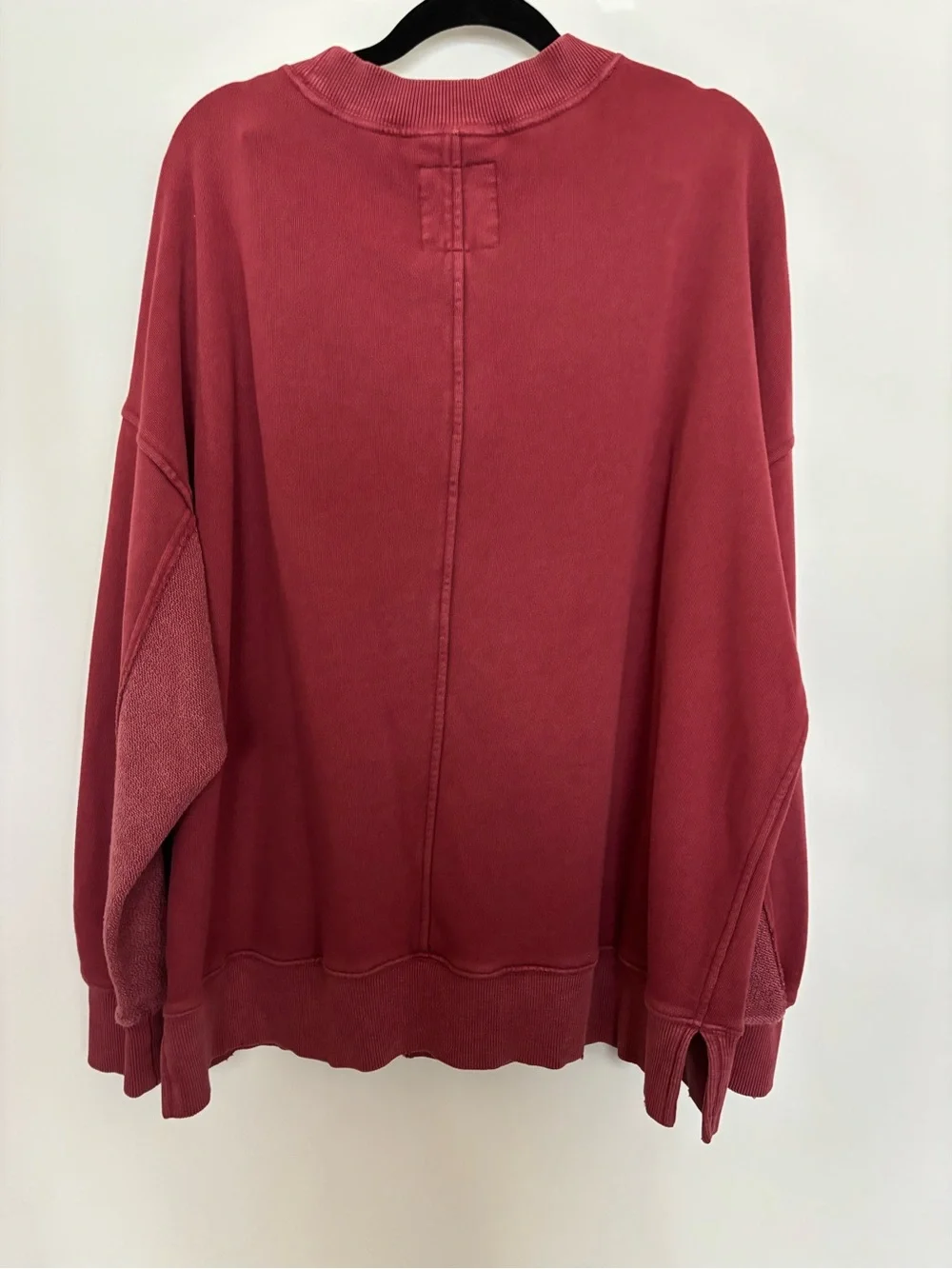 Aerie Oversized Crewneck Sweatshirt Size M Burgundy - Picture 2 of 14